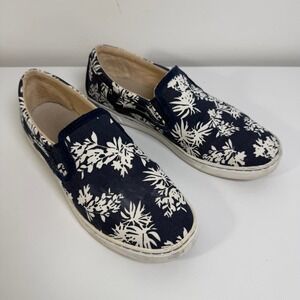 UGG Fierce Tropical Slip On Sneakers Womens 8.5 Navy White Floral 1009696